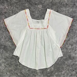 Madewell Pom Pom Peasant Shirt XS White